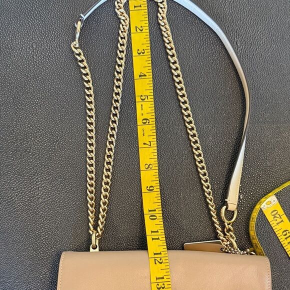 Coach Klare Blush Tan and Snakeskin Leather Crossbody Bag with chain - Picture 14 of 15